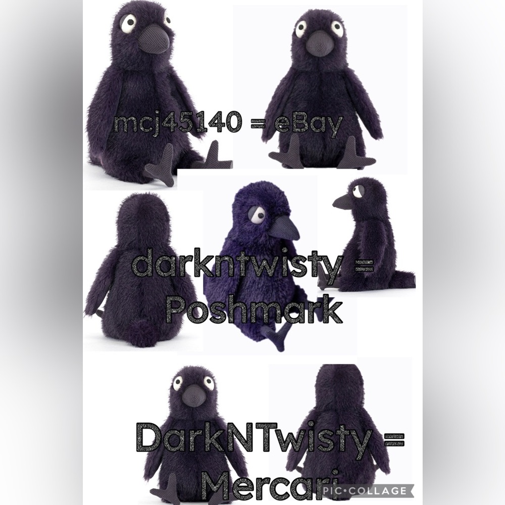 BNWT JELLYCAT HOCUS CROW ADORABLE DIGITAL ERECEIPT AVAIL